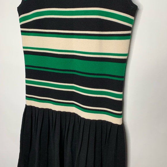 MILLY OF NEW YORK - Black Green Block Stripe Knit Dress Size Small - Picture 2 of 8